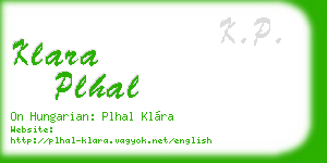 klara plhal business card